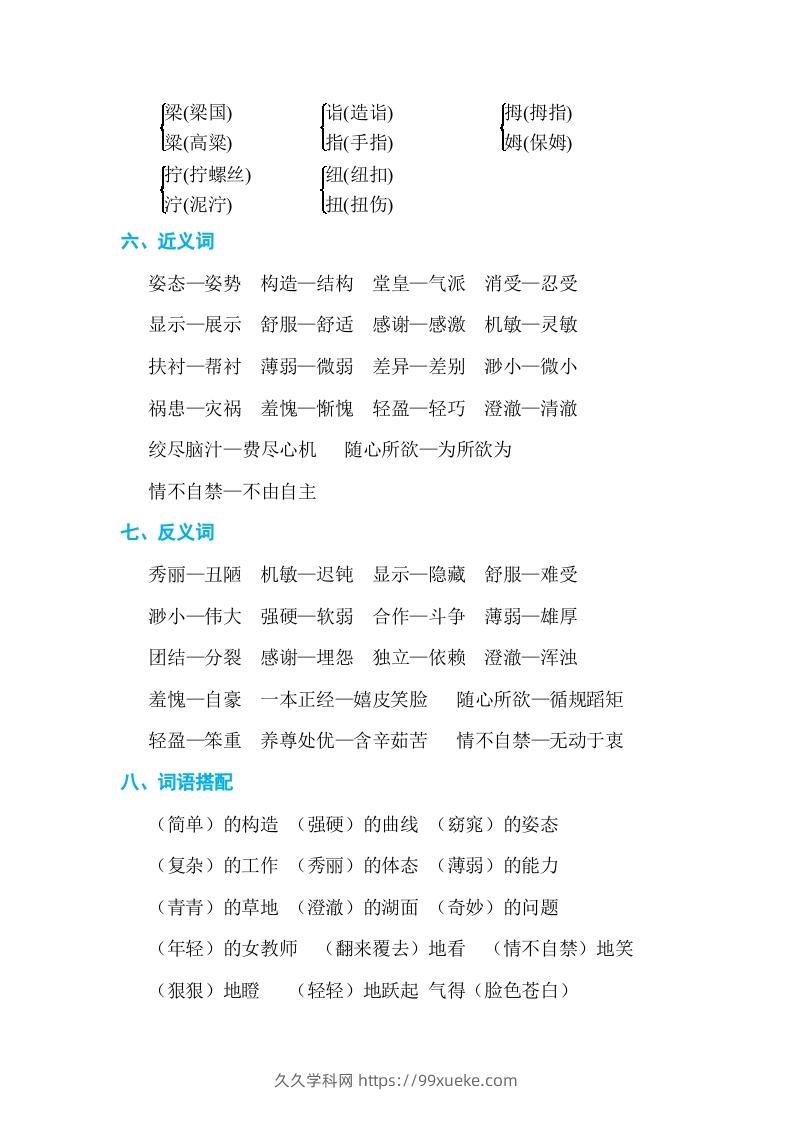 图片[2]-五年级语文下册第八单元单元知识小结（部编版）-久久学科网