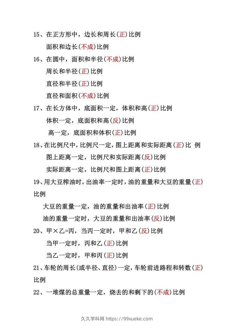 图片[3]-六年级下册数学正反比例专项练习-久久学科网