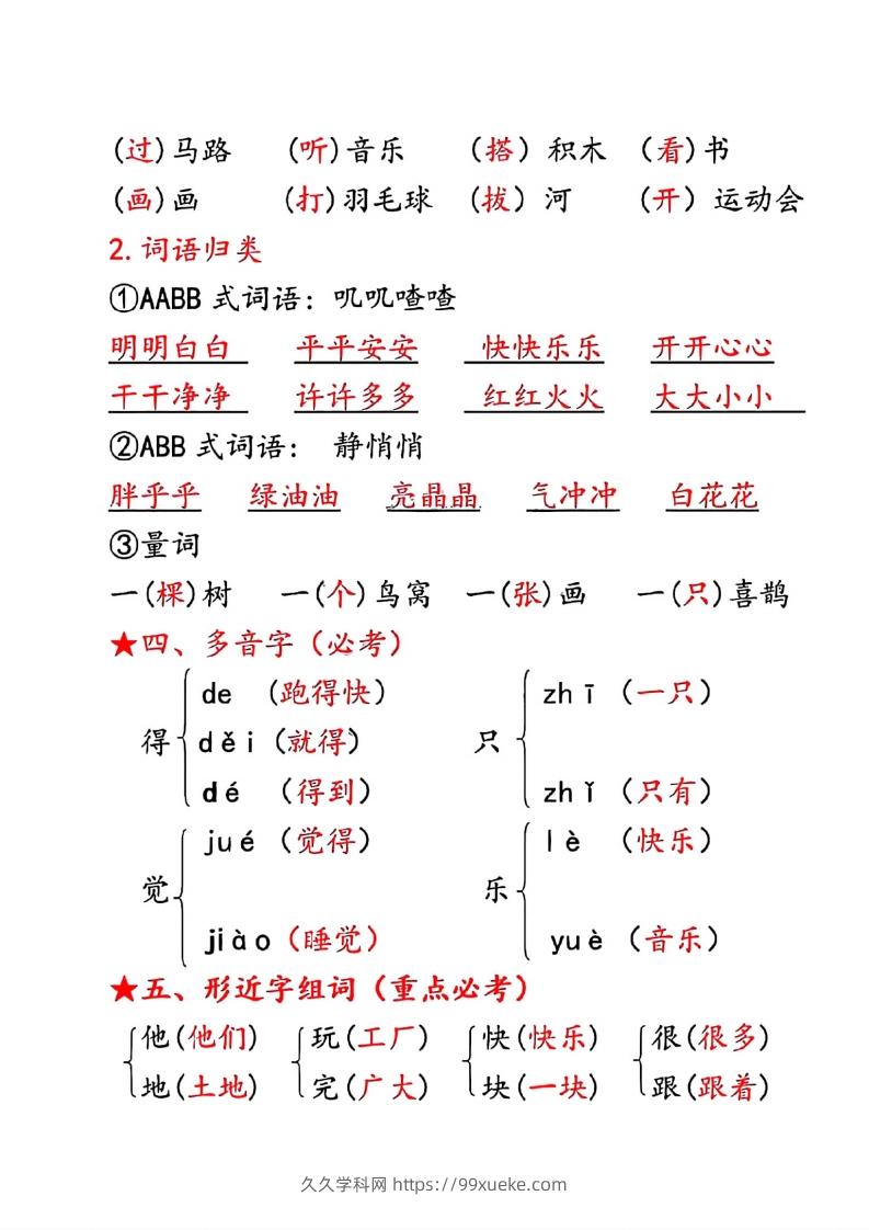 图片[2]-一年级下册语文第三单元10个必备知识点-久久学科网