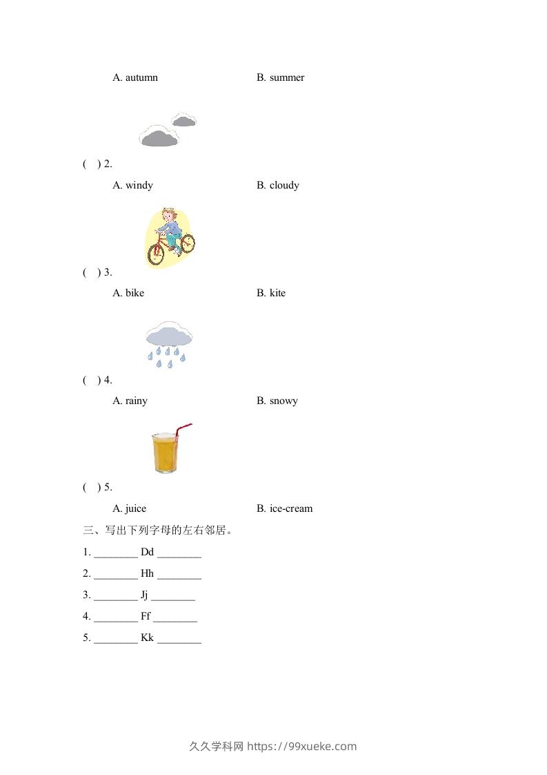 图片[3]-二年级英语下册期中测试(2)（人教版）-久久学科网