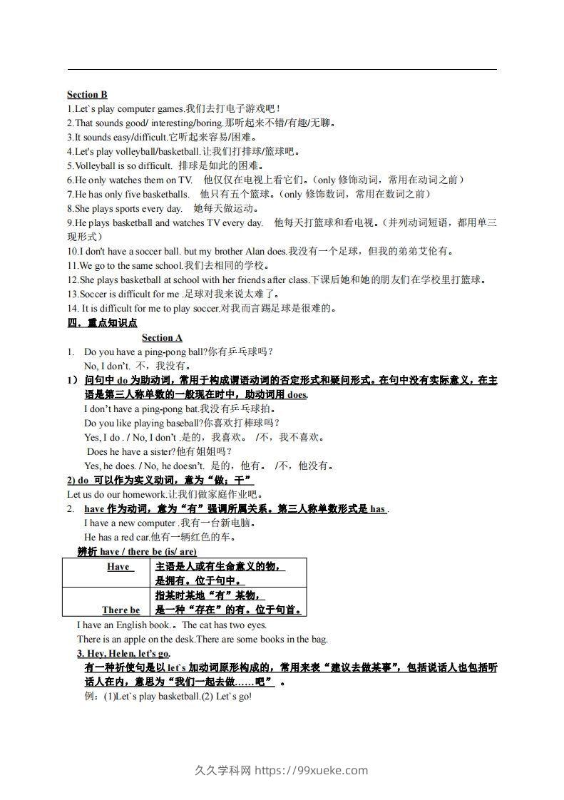 图片[3]-5.人教版七年级上英语Unit5复习提纲-久久学科网