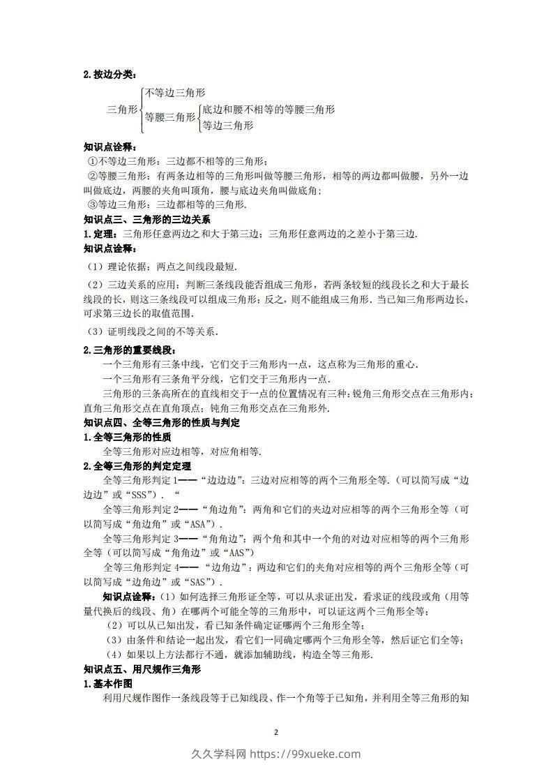 图片[2]-鲁教版数学七年级上册知识点汇总-久久学科网