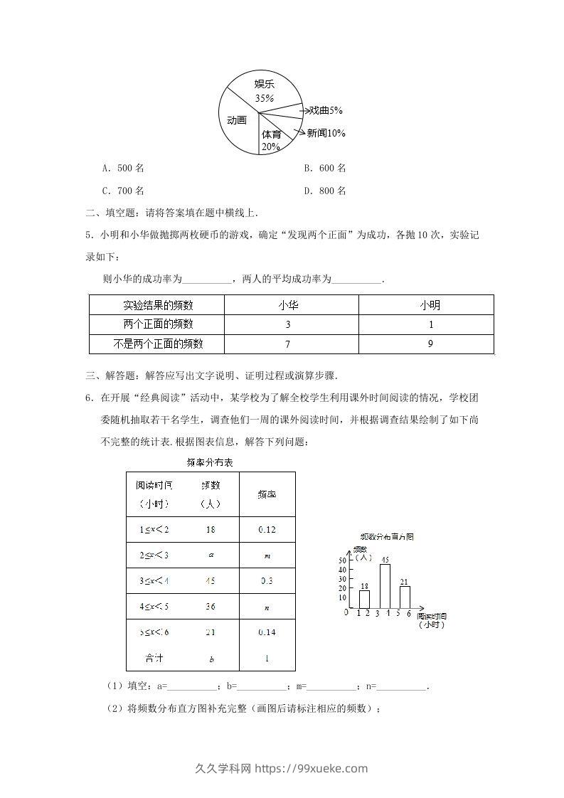 图片[2]-七年级下册数学第十章第三节试卷及答案人教版(Word版)-久久学科网