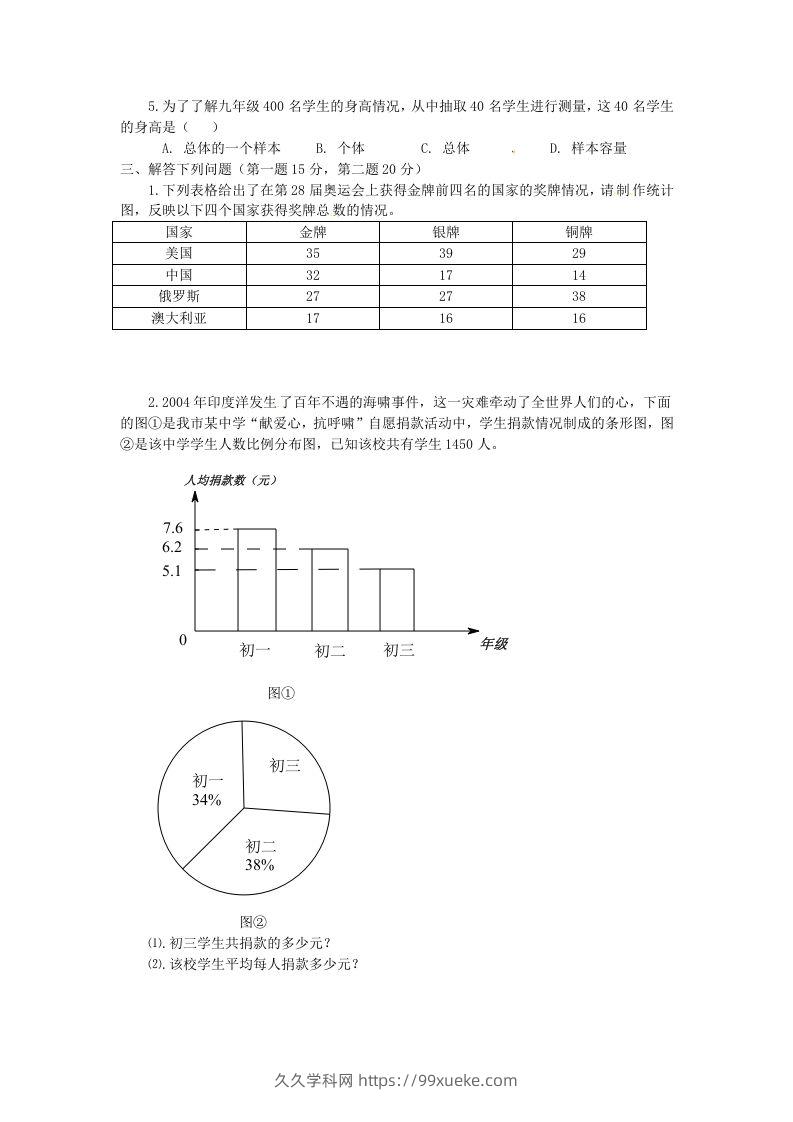 图片[2]-河南周口扶沟县七年级下册数学第十章第一节试卷及答案人教版(Word版)-久久学科网