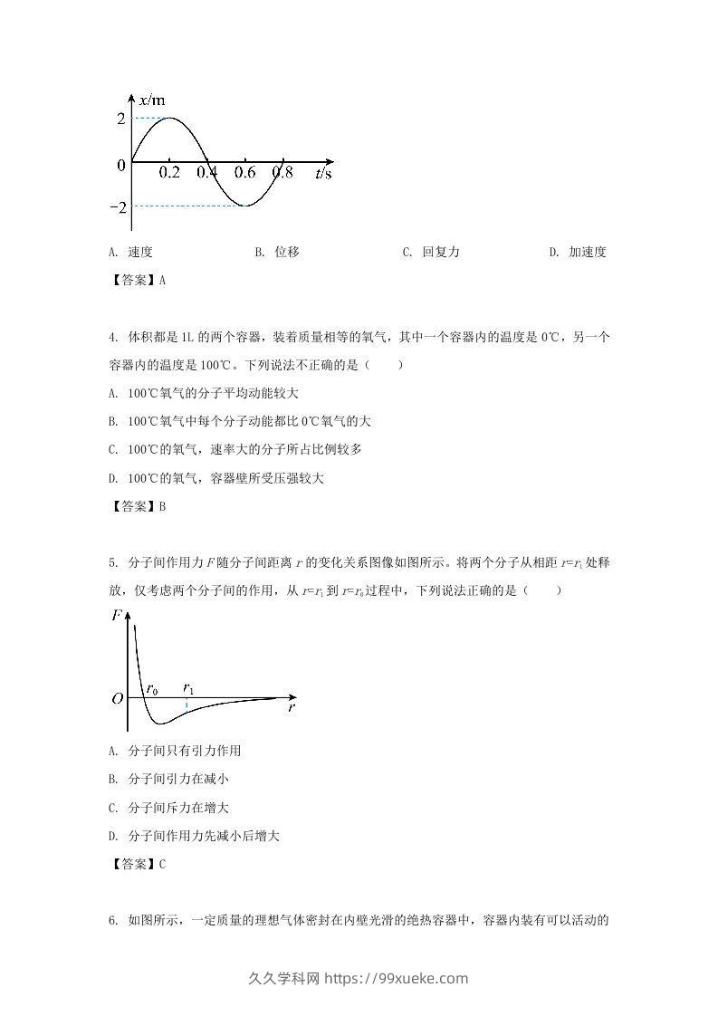 图片[2]-2020-2021年北京市昌平区高二物理下学期期末试题及答案(Word版)-久久学科网