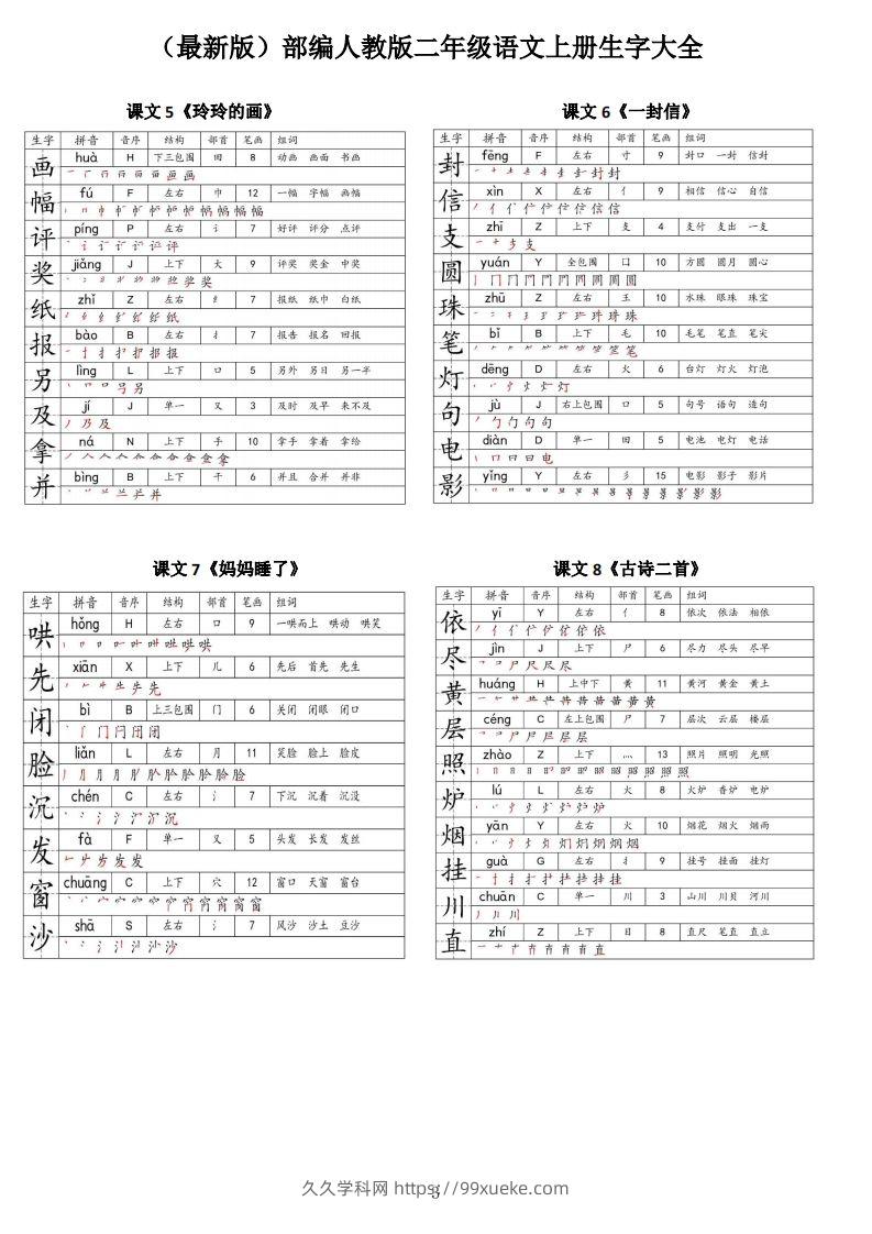 图片[3]-【二上语文】最最最新款二上课本生字大全-久久学科网