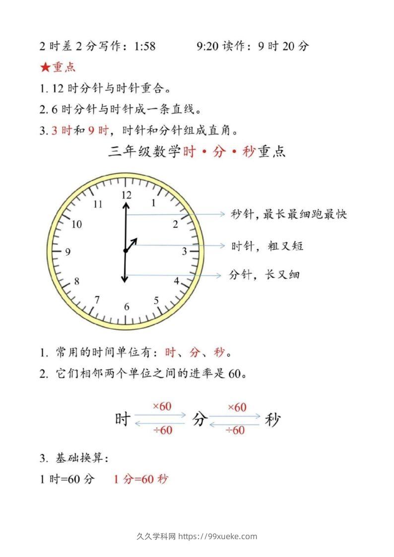 图片[3]-【二上数学】重难点认识时间钟表k-久久学科网