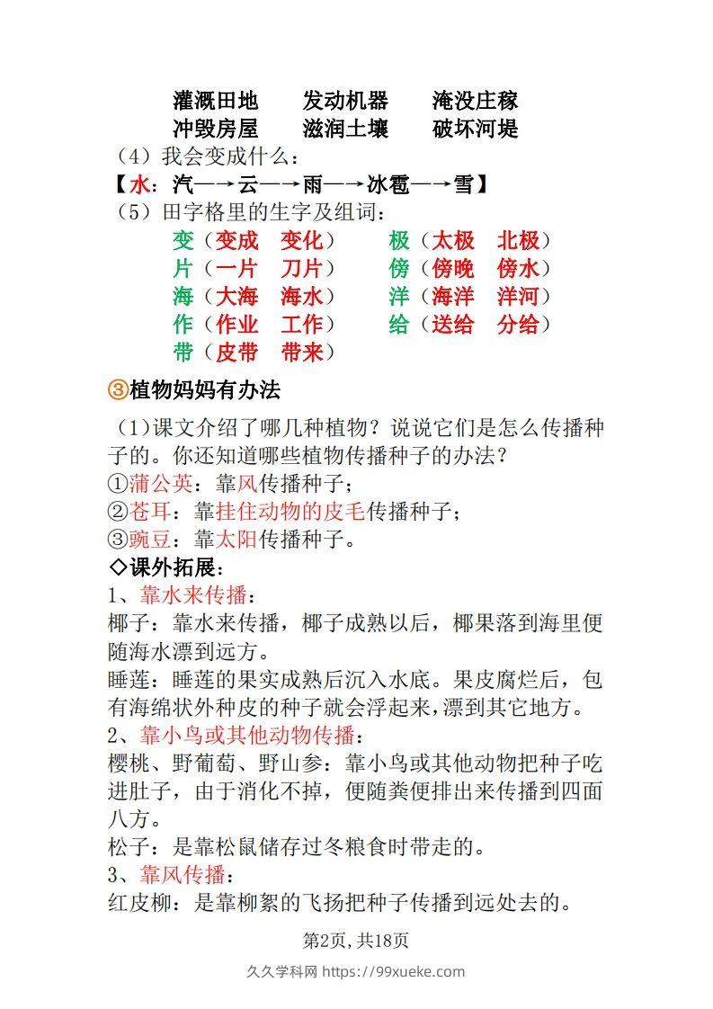 图片[2]-二年级上册语文全册每课重点知识点-久久学科网