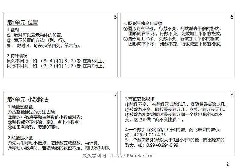 图片[2]-【人教五年级】数学上册必背笔记-久久学科网