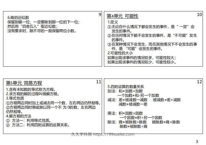 图片[3]-【人教五年级】数学上册必背笔记-久久学科网