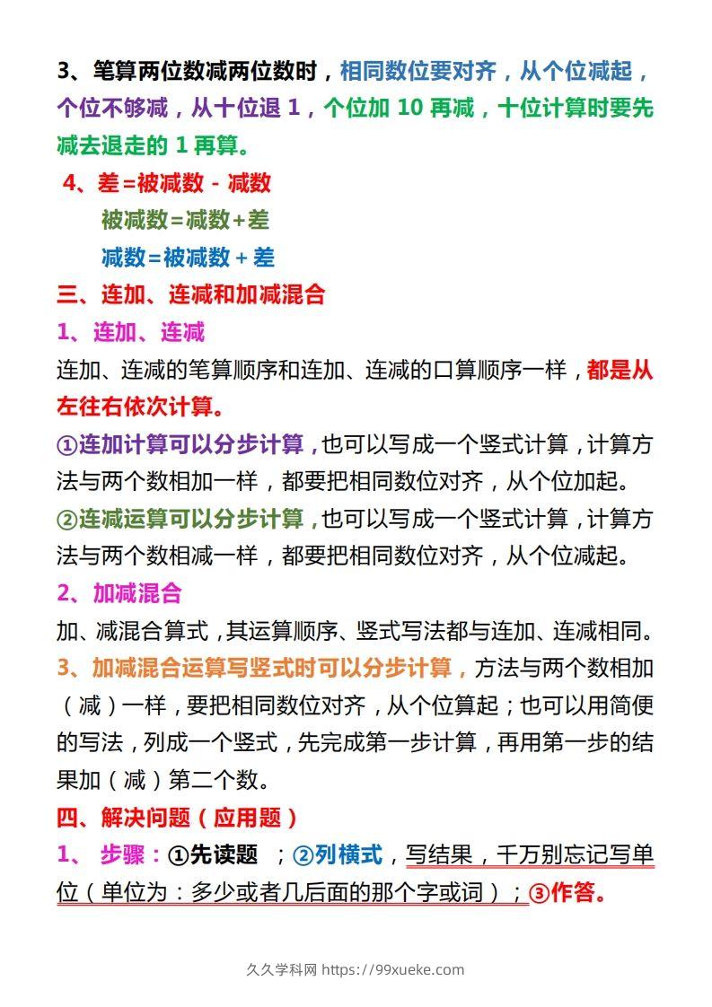 图片[3]-【人教版】二上数学重点知识点汇总预习-久久学科网