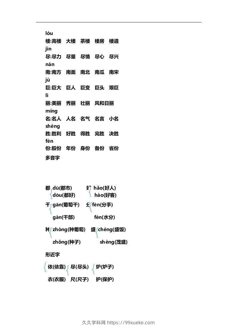 图片[2]-二上语文第四单元知识重点-久久学科网