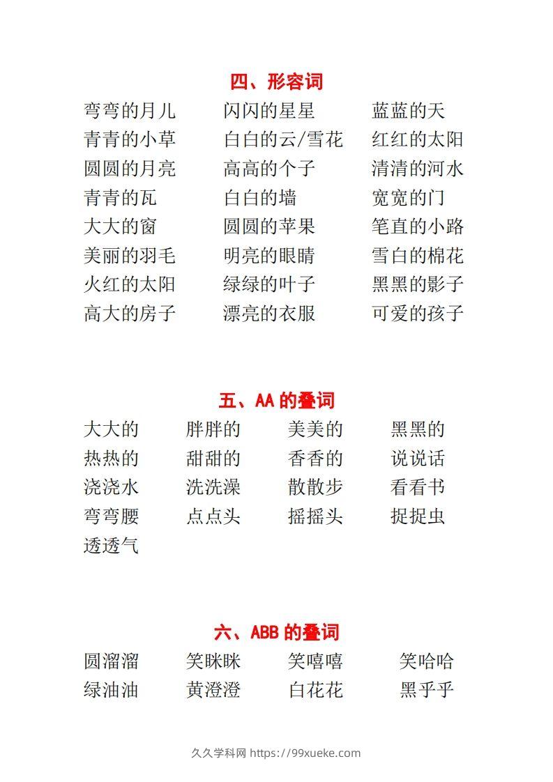 图片[3]-【种基础词汇汇总】二上语文-久久学科网