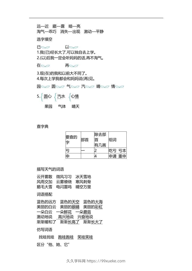 图片[3]-二上语文第七单元知识重点-久久学科网