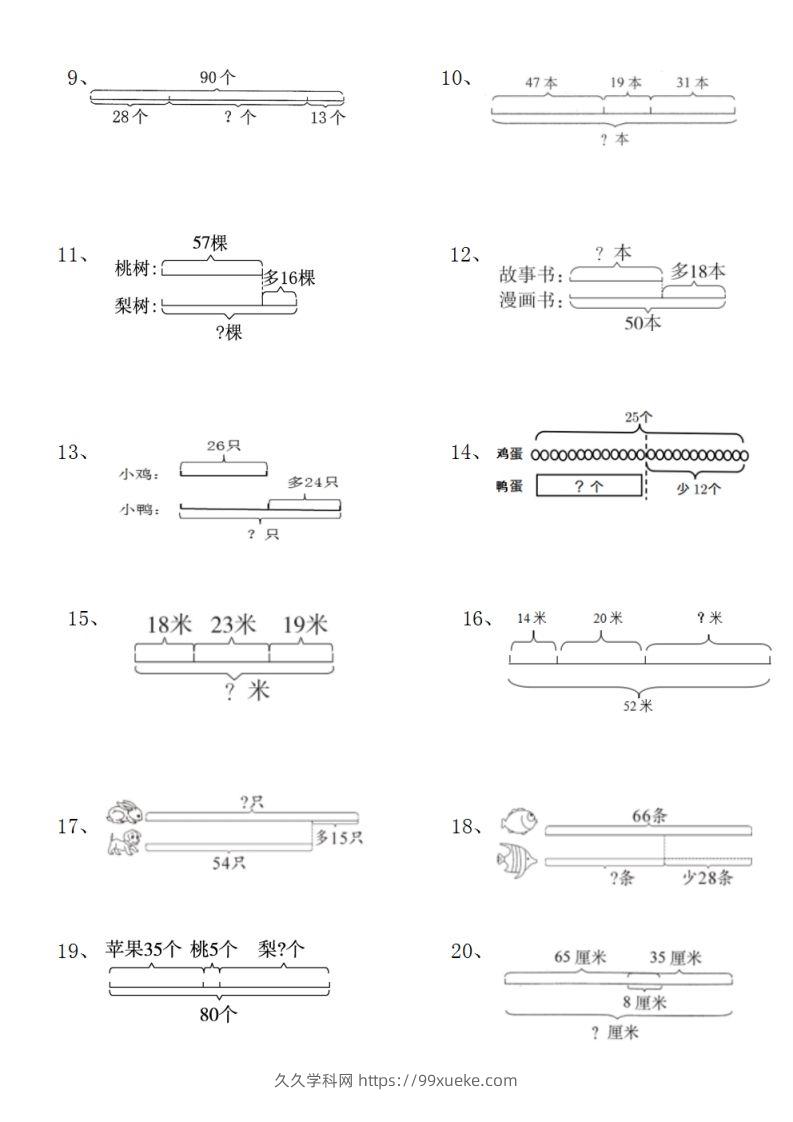 图片[2]-二上数学典型线段图列式计算-久久学科网