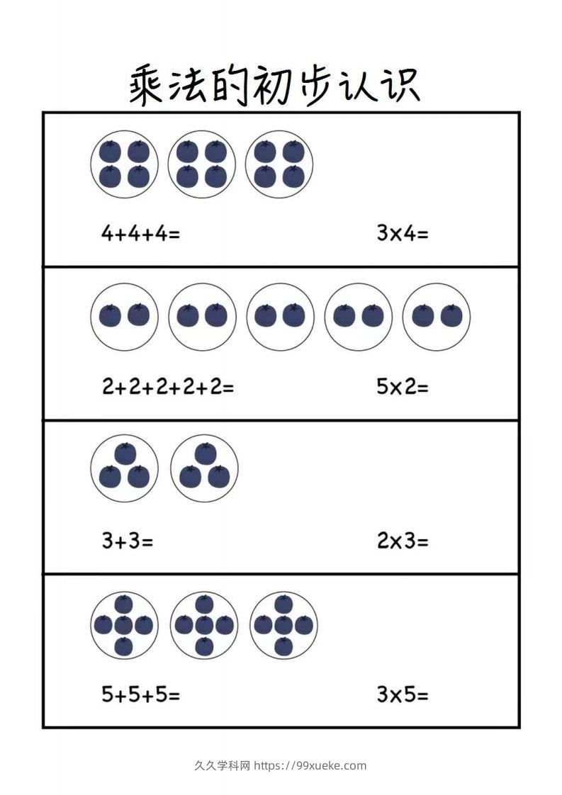 二上数学乘法的初步认识-久久学科网