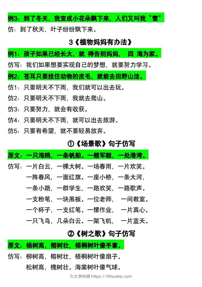 图片[2]-二年级语文上册仿写句子-久久学科网