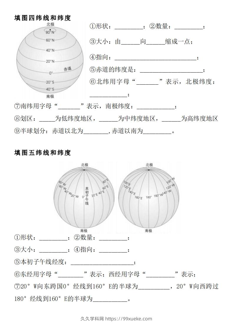 图片[2]-人教版七年级上册地理填图专项训练-久久学科网