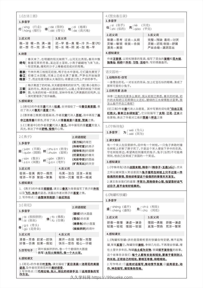 【语文寒假预习】三年级下册写字表课课贴（第二版）-久久学科网