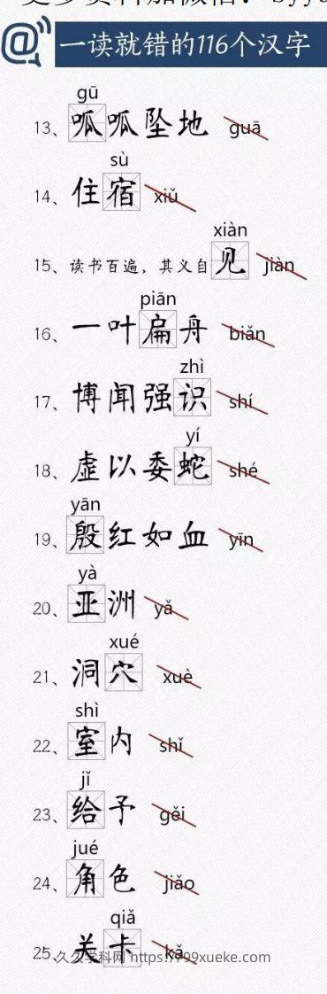 图片[2]-人教版总结小学常读错的字-久久学科网