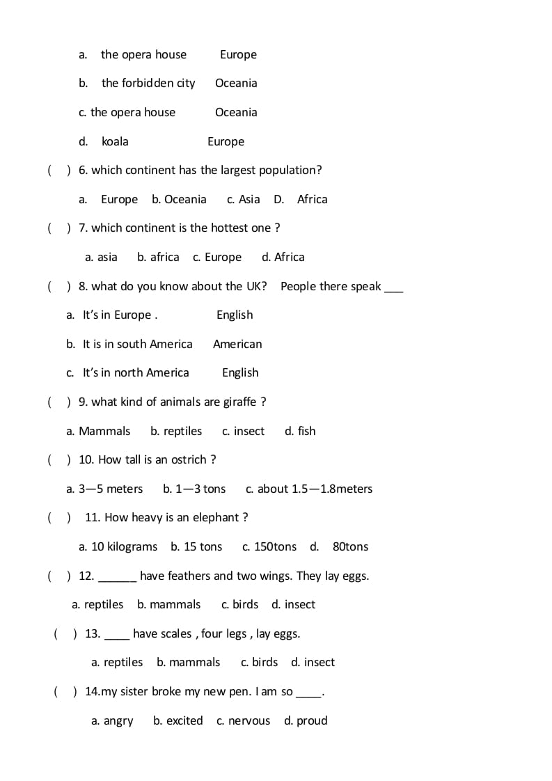 图片[2]-六年级英语上册期末试卷4（人教版一起点）-久久学科网