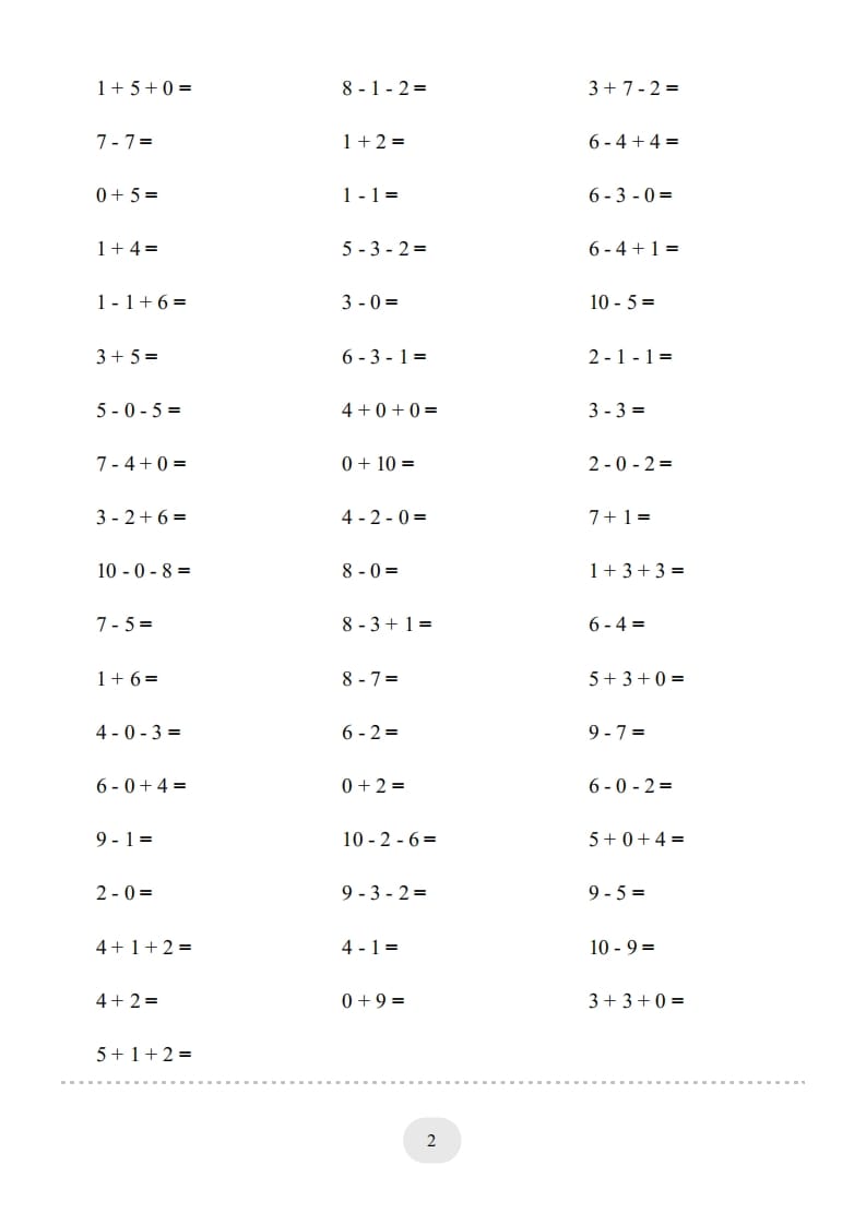 图片[2]-一年级数学上册（10以内的加减法–连加连减）2000题（人教版）-久久学科网