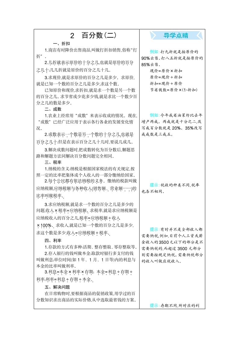 六年级数学下册2百分数（二）-久久学科网