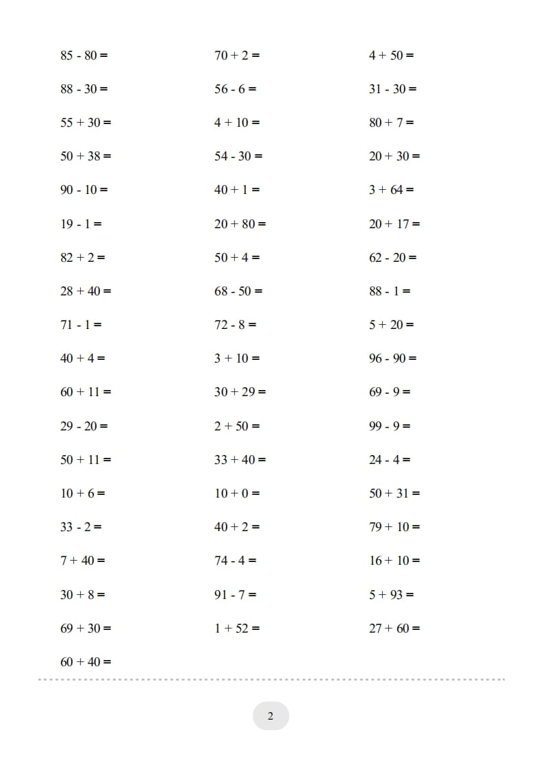 图片[2]-一年级数学上册（100以内的加减法(一)4000题2（人教版）-久久学科网