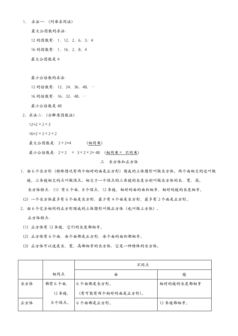 图片[3]-五年级数学下册最全面人教版知识点归纳总结-久久学科网