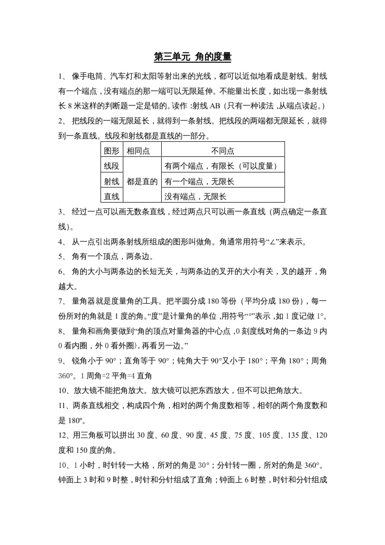 四年级数学上册第3单元归纳总结（人教版）-久久学科网