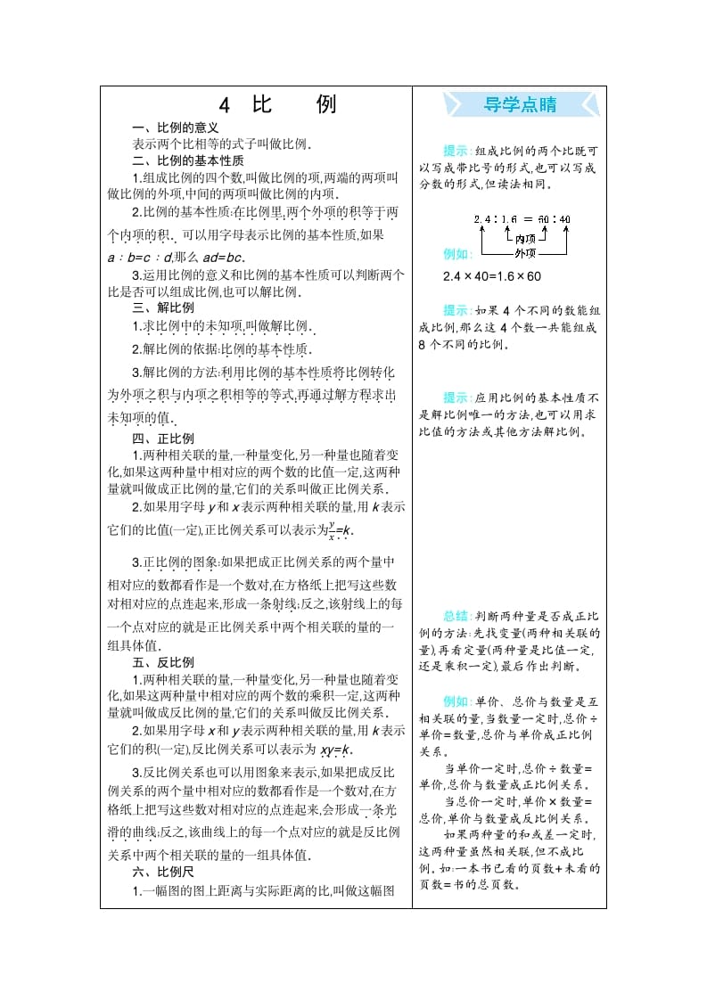 六年级数学下册4比例-久久学科网