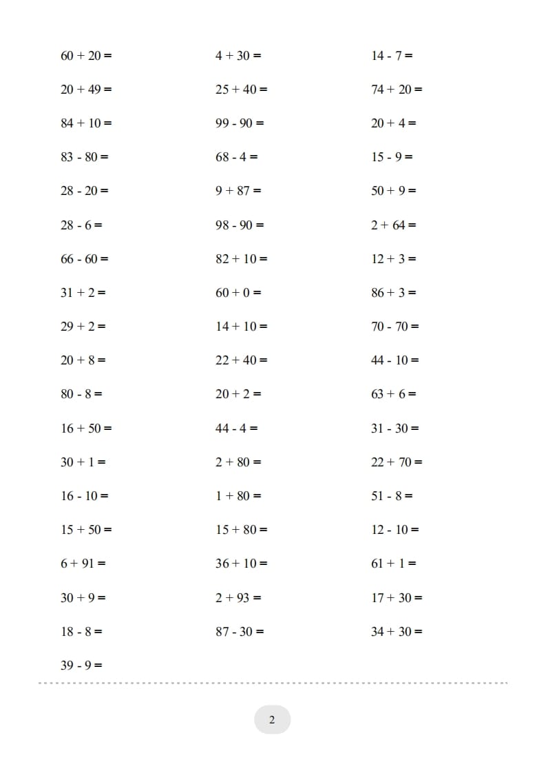 图片[2]-一年级数学上册100以内的加减法（一）4000题1（人教版）-久久学科网