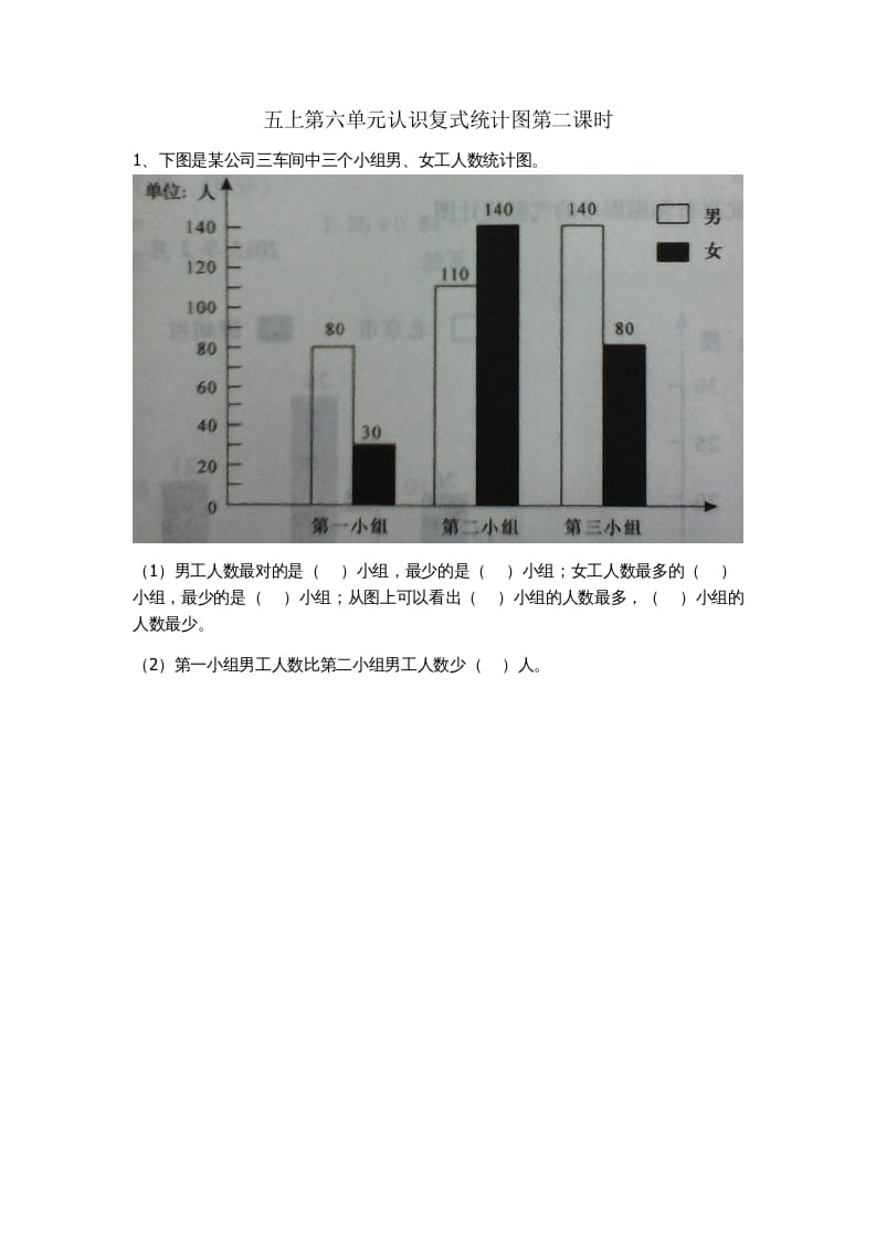 五年级数学上册6.2认识复式条形统计图（苏教版）-久久学科网