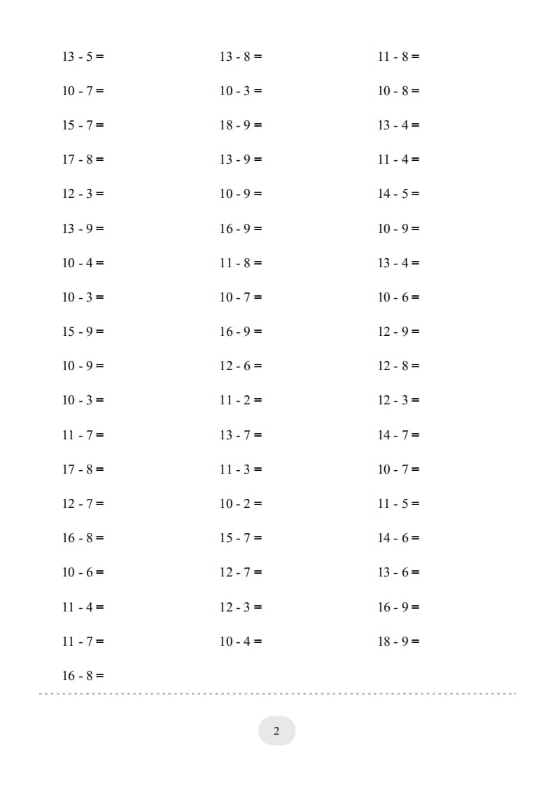 图片[2]-一年级数学上册20以内的退位减法)3000题（人教版）-久久学科网