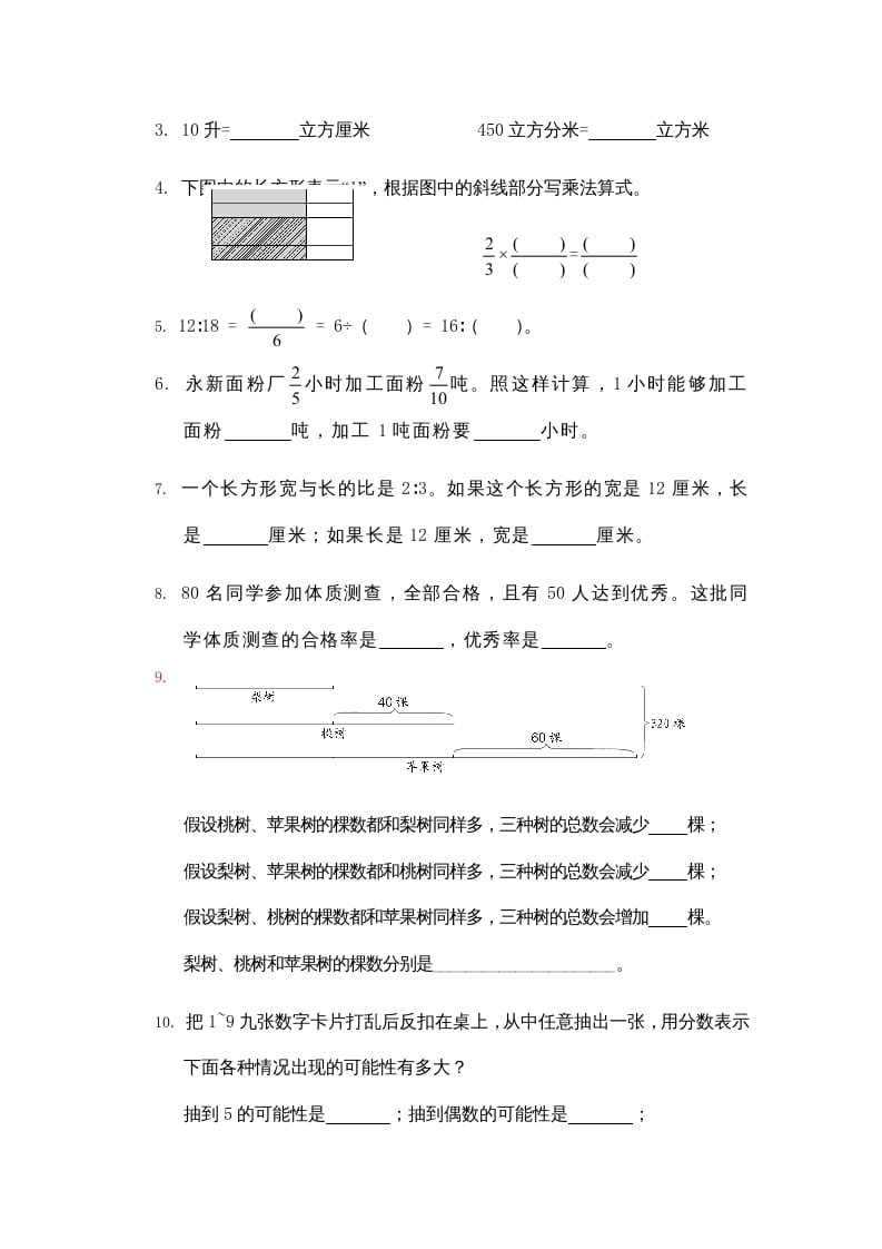 图片[2]-六年级数学上册期末复习检测试题(1)（苏教版）-久久学科网